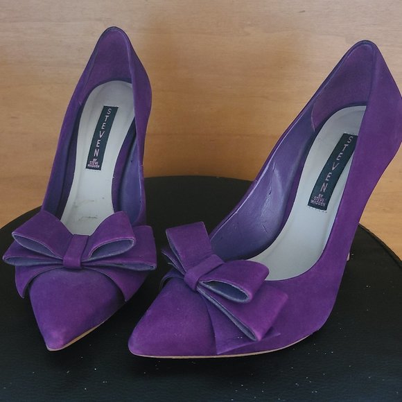 Purple Steve Madden Bow Heels size 7½M - Picture 1 of 3